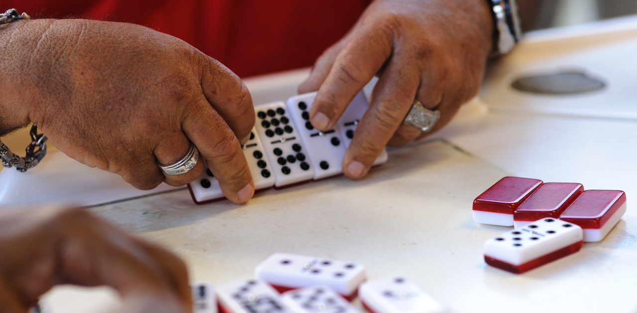 People playing dominoes